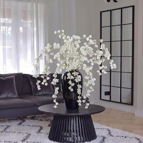 6 Pcs Artificial Blossom Long Stems, 43" Faux Silk Flower Branches for Tall Vase, Fake Cherry Blossom Branches for Home Wedding Table Centerpiece DIY Floral Bouquet Arrangement Decor(White) in Kuwait