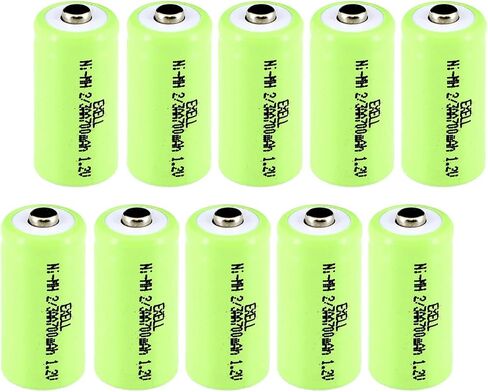 Exell Battery 10PACK 2/3AA NiMH 700mAh 1.2V Button top Rechargeable Battery for Dust Busters, Lascar EL-USB-1-PRO Industrial USB Temperature Data Logger in Kuwait