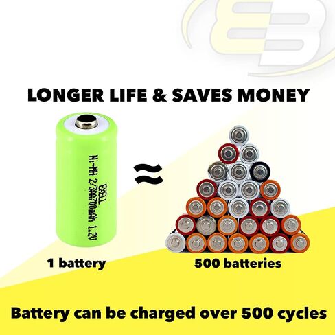 Exell Battery 10PACK 2/3AA NiMH 700mAh 1.2V Button top Rechargeable Battery for Dust Busters, Lascar EL-USB-1-PRO Industrial USB Temperature Data Logger in Kuwait