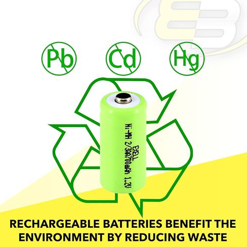 Exell Battery 10PACK 2/3AA NiMH 700mAh 1.2V Button top Rechargeable Battery for Dust Busters, Lascar EL-USB-1-PRO Industrial USB Temperature Data Logger in Kuwait