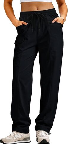 DISCIPBUSH Cargo Pants Women - Lightweight Womens Hiking Pants, Elastic Waist Joggers Quick Dry Travel Camping Hiking Outfit in Saudi Arabia
