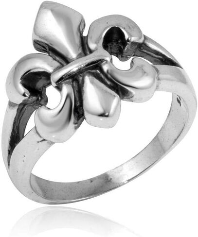 Sterling Silver Fleur de Lis Ring, High Polish Finish in Saudi Arabia