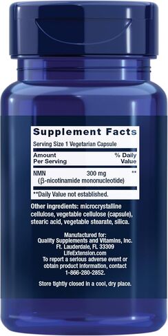 Life Extension NAD+ Cell Support NMN, Healthy Aging, Energy Support, nicotinamide mononucleotide, NAD+, 300 mg, Gluten Free, Non-GMO, Vegetarian, 30 Capsules in Saudi Arabia