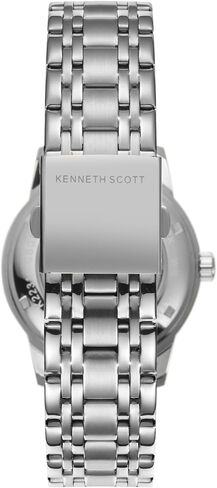 Kenneth Scott Men’s Mechanical Casual Watch | Black Dial, Silver Case & Strap, 41mm-K22311-SBSB in Saudi Arabia