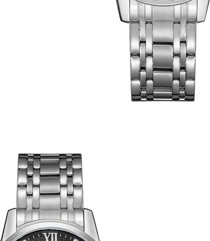 Kenneth Scott Men’s Mechanical Casual Watch | Black Dial, Silver Case & Strap, 41mm-K22311-SBSB in Saudi Arabia