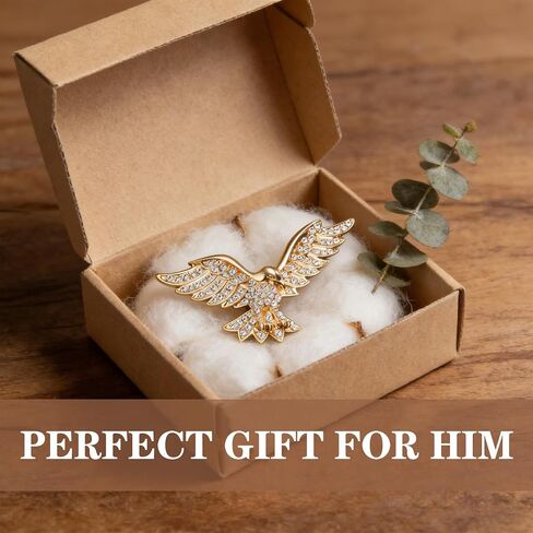 Rhinestone Eagle Lapel Pin, Fashion Winged Eagle Suit Brooch, Versatile Dress Pin Accessory for Blazer, Coat & Formal Outfits in Saudi Arabia