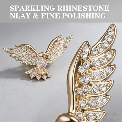 Rhinestone Eagle Lapel Pin, Fashion Winged Eagle Suit Brooch, Versatile Dress Pin Accessory for Blazer, Coat & Formal Outfits in Saudi Arabia