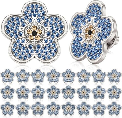 Kenning Forget Me Not Flower Lapel Pins, Bulk Blue Flower Rhinestone Memorial Brooches Celebration Life and Funeral Favors Gift for Women, Jewelry for Clothing Bags Hats Decoration in Kuwait