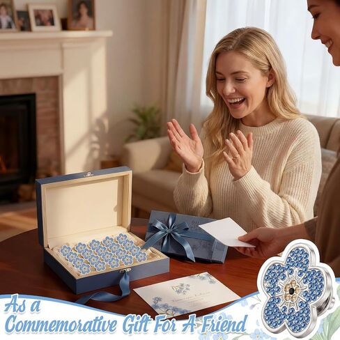 Kenning Forget Me Not Flower Lapel Pins, Bulk Blue Flower Rhinestone Memorial Brooches Celebration Life and Funeral Favors Gift for Women, Jewelry for Clothing Bags Hats Decoration in Kuwait