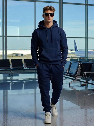 Men's Tracksuits 2 Piece Set Sweatsuits Casual Hoodies and Sweatpants Athletic Outfits Jogging Sweat Suits for Men in Kuwait