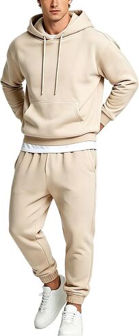 Men's Tracksuits 2 Piece Set Sweatsuits Casual Hoodies and Sweatpants Athletic Outfits Jogging Sweat Suits for Men in Kuwait