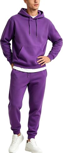 Men's Tracksuits 2 Piece Set Sweatsuits Casual Hoodies and Sweatpants Athletic Outfits Jogging Sweat Suits for Men in Kuwait