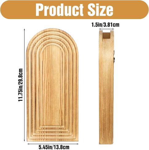 2 Pack Wood Wall Planter Vase,Wall Vases for Flowers Boho Walls Decor Mounted Wooden Planters Holder Walls Plant for Living Room, Bedroom, Bathroom-11.75X5.45 Inches in Saudi Arabia
