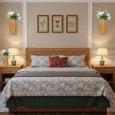 2 Pack Wood Wall Planter Vase,Wall Vases for Flowers Boho Walls Decor Mounted Wooden Planters Holder Walls Plant for Living Room, Bedroom, Bathroom-11.75X5.45 Inches in Saudi Arabia