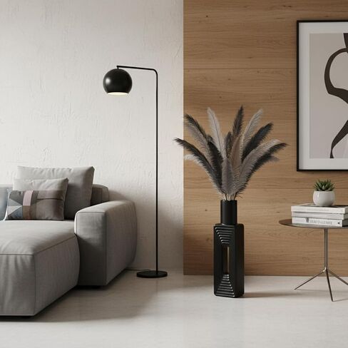 Black Striped Floor Vase, 24-Inch Tall Large Vases for Modern Home Decor, Rectangular Resin Tall Floor Vase for Living Room & Office Decor in Kuwait