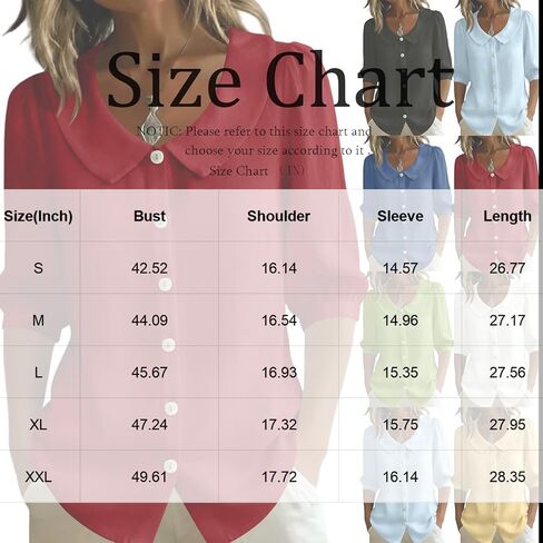 المرأة 2026 الصيف القطن قميص كتان طوق Crewneck نصف كم نفخة الكفة زر أسفل قميص العمل غير الرسمي in Kuwait