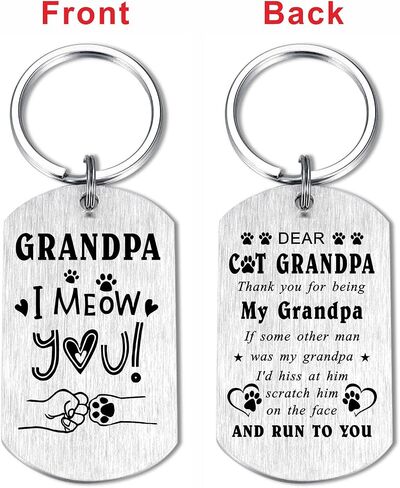 Laluminter أفضل هدايا الجد للقطط - هدايا I Meow You Grandpa من القطط - هدية عيد الميلاد لجد الحيوانات الأليفة ذات الفراء in Kuwait