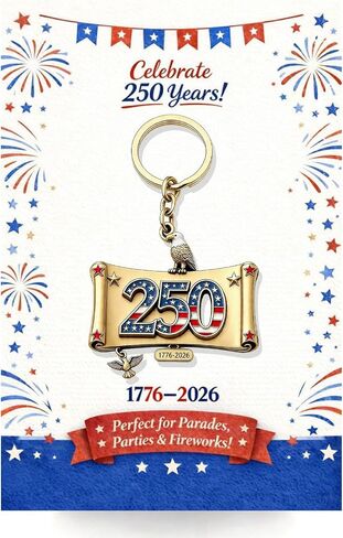 USA 250 Anniversary Keychain Patriotic America 250 Merchandise 250th Freedom Key Ring Souvenir in Kuwait
