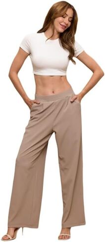 LOVER BRAND FASHION Women's High Waisted Wide Leg Palazzo Pants Buttery Soft Stretchy with Pockets for Yoga,Work,Casual Wear in Saudi Arabia