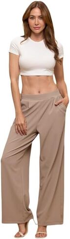 LOVER BRAND FASHION Women's High Waisted Wide Leg Palazzo Pants Buttery Soft Stretchy with Pockets for Yoga,Work,Casual Wear in Saudi Arabia