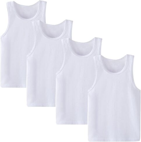 Toddler Boys Cotton Tank Tops 4-Pack Little Kids Comfy Undershirts fits 2-7 Years in Saudi Arabia