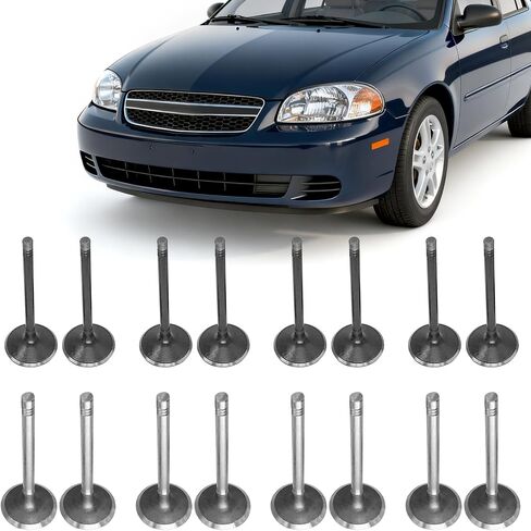 مجموعة صمامات مدخل المحرك والعادم 12615936 من Partsflow تناسب سيارة Chevy Cavalier Cobalt Malibu Classic HHR لـ Olds Alero لـ Pontiac G5 G6 Grand Am لـ Saturn 2.0L/2.2L/2.4L in Kuwait
