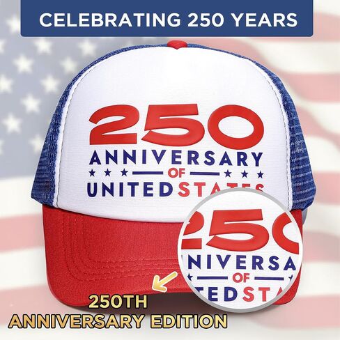 AICase 250 الذكرى السنوية قبعة الولايات المتحدة الأمريكية، للعام 250th America Merchandise الولايات المتحدة الأمريكية 250 قبعة عيد ميلاد عيد الاستقلال الأمريكي Merch 4 يوليو ملابس للنساء والرجال هدايا الوطنيين -V3 in Kuwait