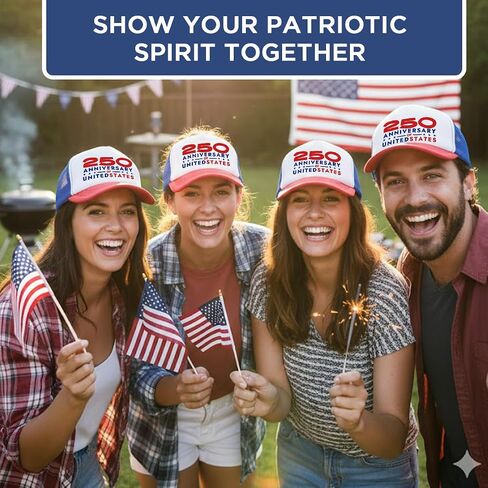AICase 250 الذكرى السنوية قبعة الولايات المتحدة الأمريكية، للعام 250th America Merchandise الولايات المتحدة الأمريكية 250 قبعة عيد ميلاد عيد الاستقلال الأمريكي Merch 4 يوليو ملابس للنساء والرجال هدايا الوطنيين -V3 in Kuwait