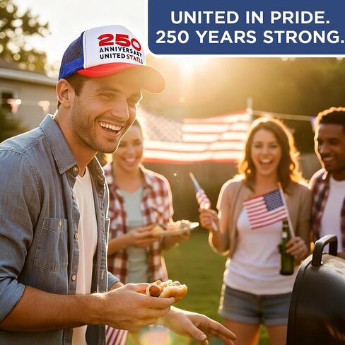 AICase 250 الذكرى السنوية قبعة الولايات المتحدة الأمريكية، للعام 250th America Merchandise الولايات المتحدة الأمريكية 250 قبعة عيد ميلاد عيد الاستقلال الأمريكي Merch 4 يوليو ملابس للنساء والرجال هدايا الوطنيين -V3 in Kuwait