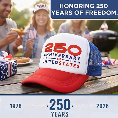 AICase 250 الذكرى السنوية قبعة الولايات المتحدة الأمريكية، للعام 250th America Merchandise الولايات المتحدة الأمريكية 250 قبعة عيد ميلاد عيد الاستقلال الأمريكي Merch 4 يوليو ملابس للنساء والرجال هدايا الوطنيين -V3 in Kuwait