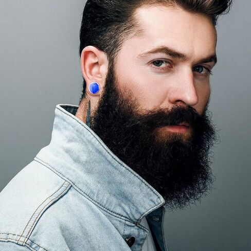 PAIR of Single Flare Glass Plugs Gauges Tunnels - Body Jewelry - Red, Black or Blue Availalbe in Kuwait