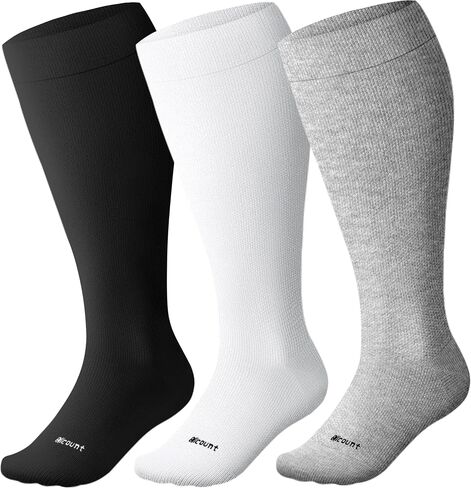 Cotton Plus Size Compression Socks for Women&Men Wide Calf 15-20 mmHg Knee High Soft Sock for Nurses, Pregnancy in Saudi Arabia