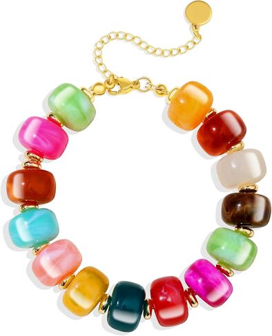Chunky Beaded Bracelets for Women Trendy Boho Colorful Beach Bracelet Summer Fashion Statement Jewelry Accessories in Saudi Arabia