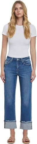 Vervet - High-Rise Cuffed Straight Jeans (27" Inseam) - T6600 - Includes Official Tag in Saudi Arabia