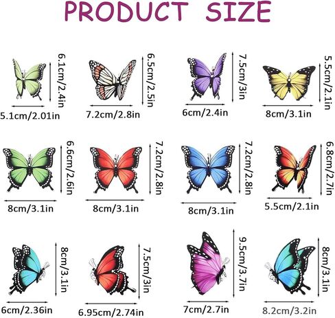 24PCS Wooden Hanging Butterfly Decorations with String, Colorful Wooden Butterfly Decoration, Butterflies Hanging Ornaments for Spring and Summer Trees Home Farmhouse Party Christmas Tree DIY Craft in Saudi Arabia