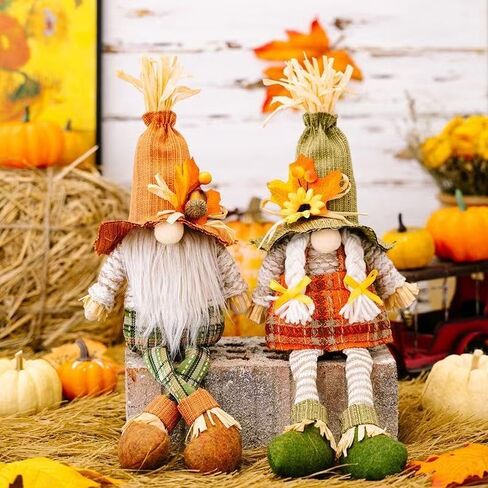 Thanksgiving Fall Decor – Cute Plush Gnomes for Home, Office, Indoor, Room, Mantel, Shelf, Tiered Tray, Porch, & Desk – Harvest Table Centerpieces & Autumn Gifts for Thanksgiving in Saudi Arabia