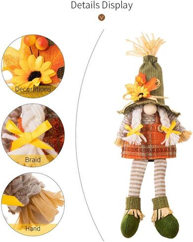 Thanksgiving Fall Decor – Cute Plush Gnomes for Home, Office, Indoor, Room, Mantel, Shelf, Tiered Tray, Porch, & Desk – Harvest Table Centerpieces & Autumn Gifts for Thanksgiving in Saudi Arabia