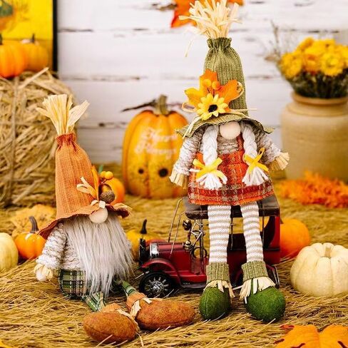 Thanksgiving Fall Decor – Cute Plush Gnomes for Home, Office, Indoor, Room, Mantel, Shelf, Tiered Tray, Porch, & Desk – Harvest Table Centerpieces & Autumn Gifts for Thanksgiving in Saudi Arabia
