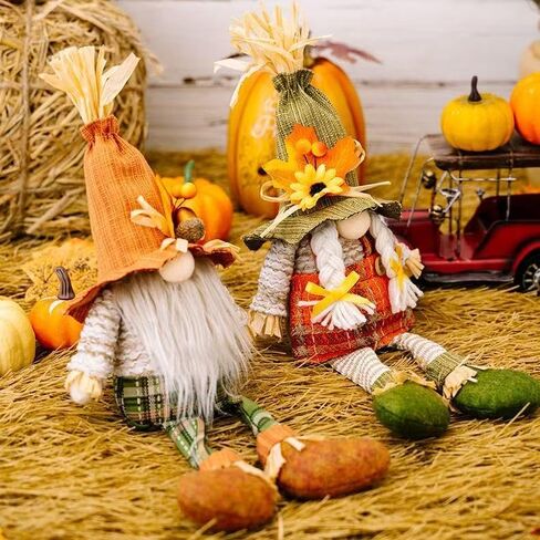 Thanksgiving Fall Decor – Cute Plush Gnomes for Home, Office, Indoor, Room, Mantel, Shelf, Tiered Tray, Porch, & Desk – Harvest Table Centerpieces & Autumn Gifts for Thanksgiving in Saudi Arabia