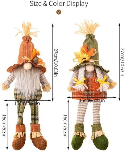 Thanksgiving Fall Decor – Cute Plush Gnomes for Home, Office, Indoor, Room, Mantel, Shelf, Tiered Tray, Porch, & Desk – Harvest Table Centerpieces & Autumn Gifts for Thanksgiving in Saudi Arabia