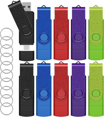 16GB USB C Thumb Drive, AreTop USB 2.0 Dual Flash Drive 16GB USB Drive | Swivel Design 2-in-1 Portable Type-C Memory Stick for Android Smartphone Computer MacBook Tablets, 5 Pack, Mixed Colors, 16GB in Saudi Arabia