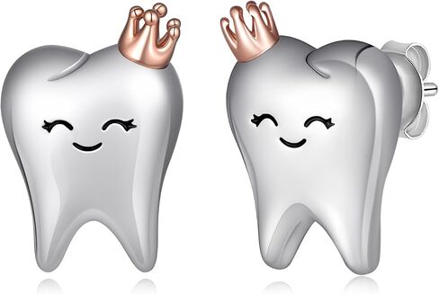 Tooth Earrings for Women 925 Sterling Silver Dental Teeth Stud Earrings Teeth Jewelry for Women Nurse Dentist Gifts in Saudi Arabia