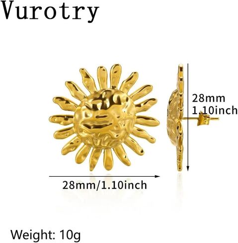 Gold Sun Earrings for Women Summer Sun Earring Jewelry in Saudi Arabia
