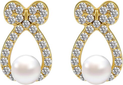 Pearl Earrings for Women 14k Gold Plated Stud Earrings Surgical Stainless Steel Earring Hypoallergenic 2026 Trendy Wedding Jewelry Gift for Sensitive Ears in Saudi Arabia