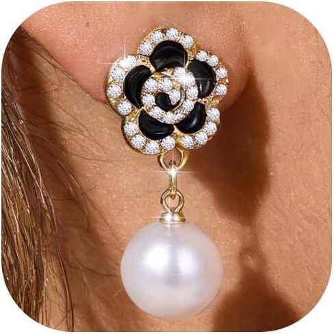 Pearl Earrings for Women 14k Gold Plated Stud Earrings Surgical Stainless Steel Earring Hypoallergenic 2026 Trendy Wedding Jewelry Gift for Sensitive Ears in Kuwait