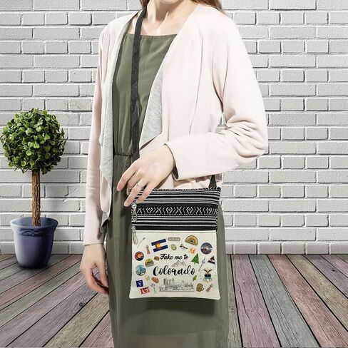 Take Me To Colorado Messenger Bag Small Ethnic Pattern Adjustable Strap Crossbody Zipper Pouch Travel Colorado Phone Organizer Wallet Cute Shoulder Handbag for Women Friends in Kuwait