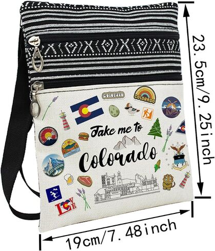 Take Me To Colorado Messenger Bag Small Ethnic Pattern Adjustable Strap Crossbody Zipper Pouch Travel Colorado Phone Organizer Wallet Cute Shoulder Handbag for Women Friends in Kuwait