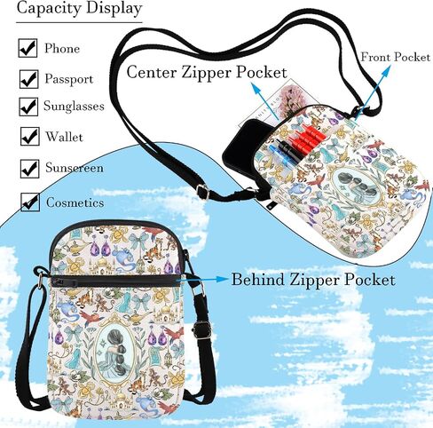 WCGXKO Princess Movie Gift Princess Crossbody Bag Princess Cartoon Movier Gift Fairytale Fans Gift in Kuwait