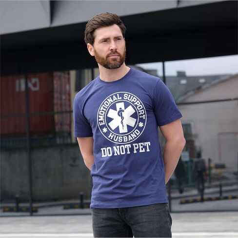 Men's Funny Emotional Support Husband T-Shirt Sarcastic Do not pet Father's Day dad Gift tee in Saudi Arabia