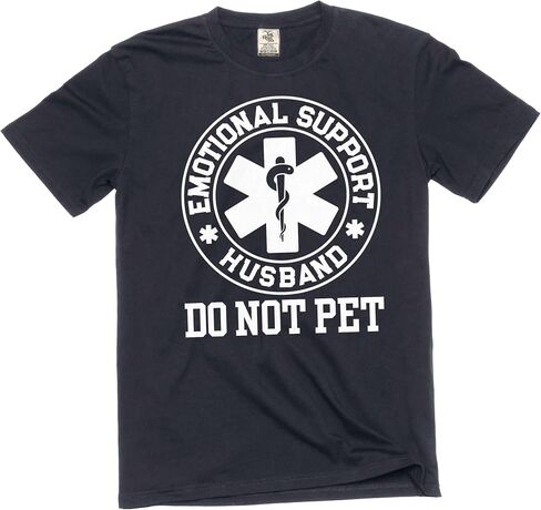 Men's Funny Emotional Support Husband T-Shirt Sarcastic Do not pet Father's Day dad Gift tee in Saudi Arabia